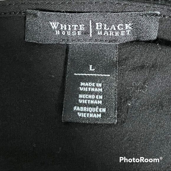 White House Black Market draping neckline color blocking long sleeve tunic top - Picture 3 of 7